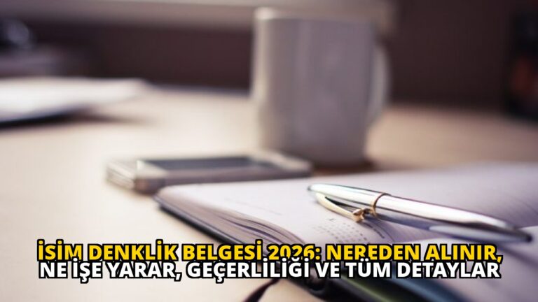 İsim Denklik Belgesi 2026: Nereden Alınır, Ne İşe Yarar, Geçerliliği ve Tüm Detaylar